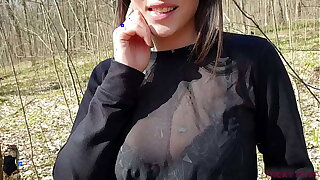 Stepbrother cum in my mouth alfresco in woods